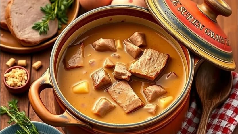 Fläskytterfilé gryta med dijonsenap